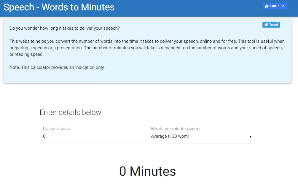 words-to-minutes-converter